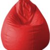 red leather bean bag