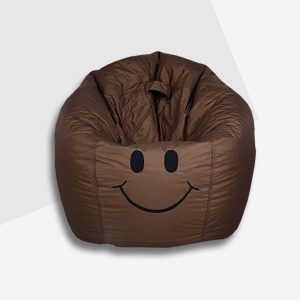 brown smiley bean bag